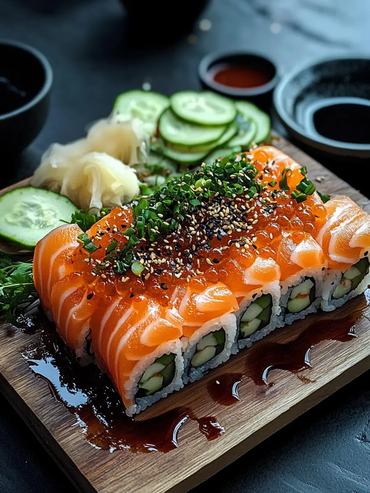 Scharfer Lachs Sushi Auflauf