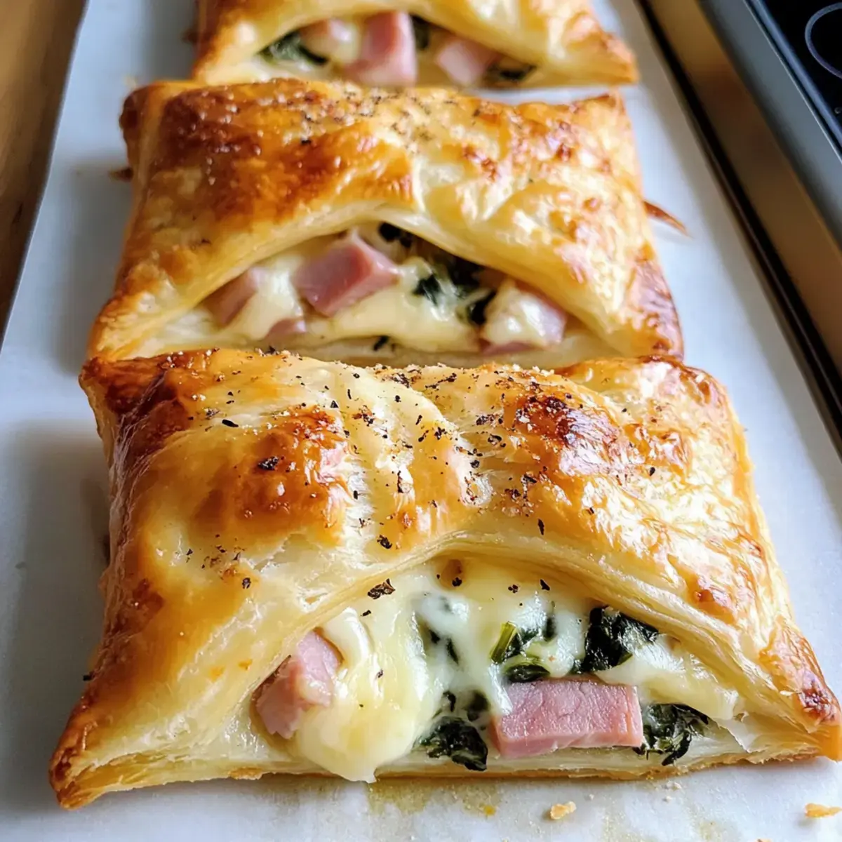 Schinken Käse Spinat Puffs