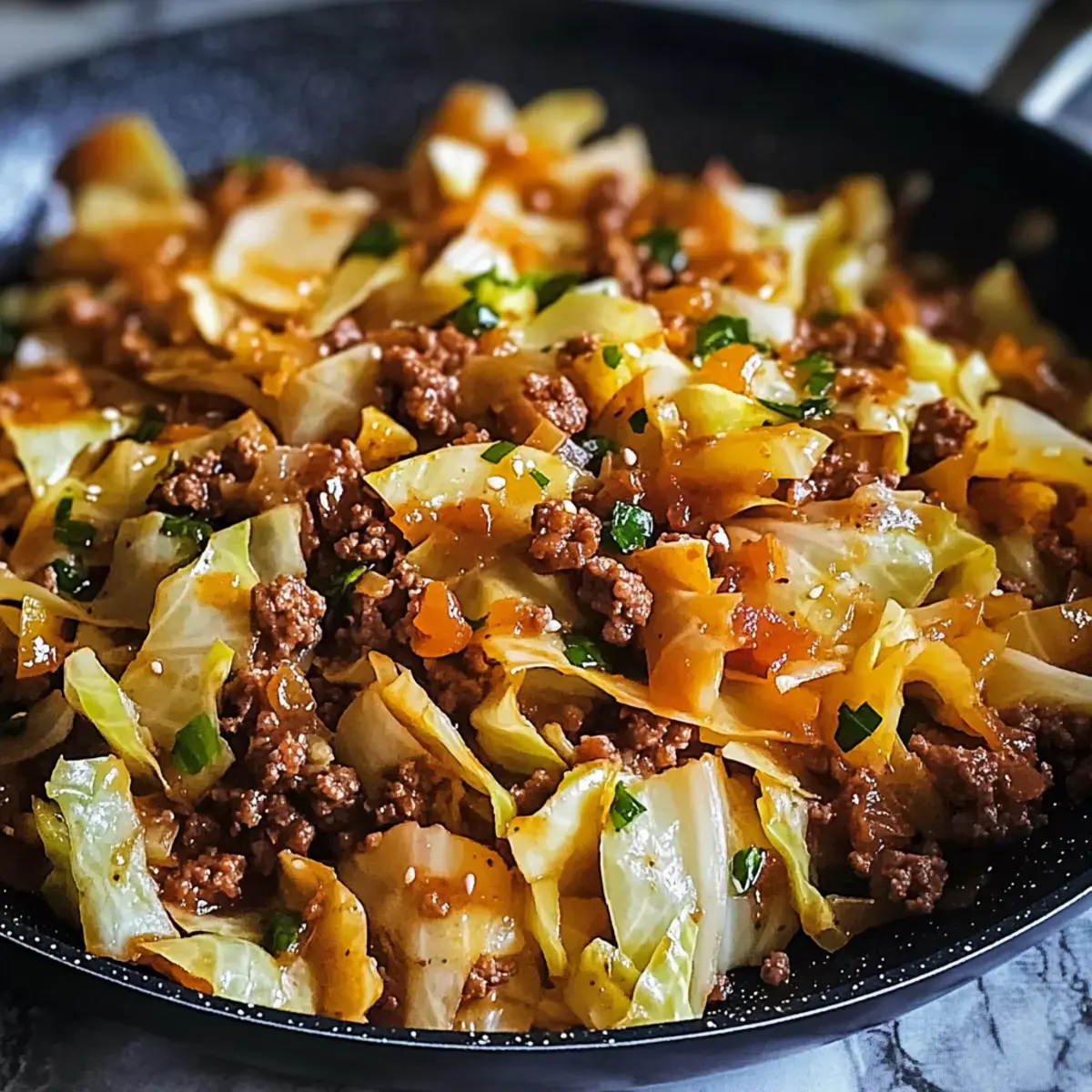 Schnelle Kohl Hack Pfanne