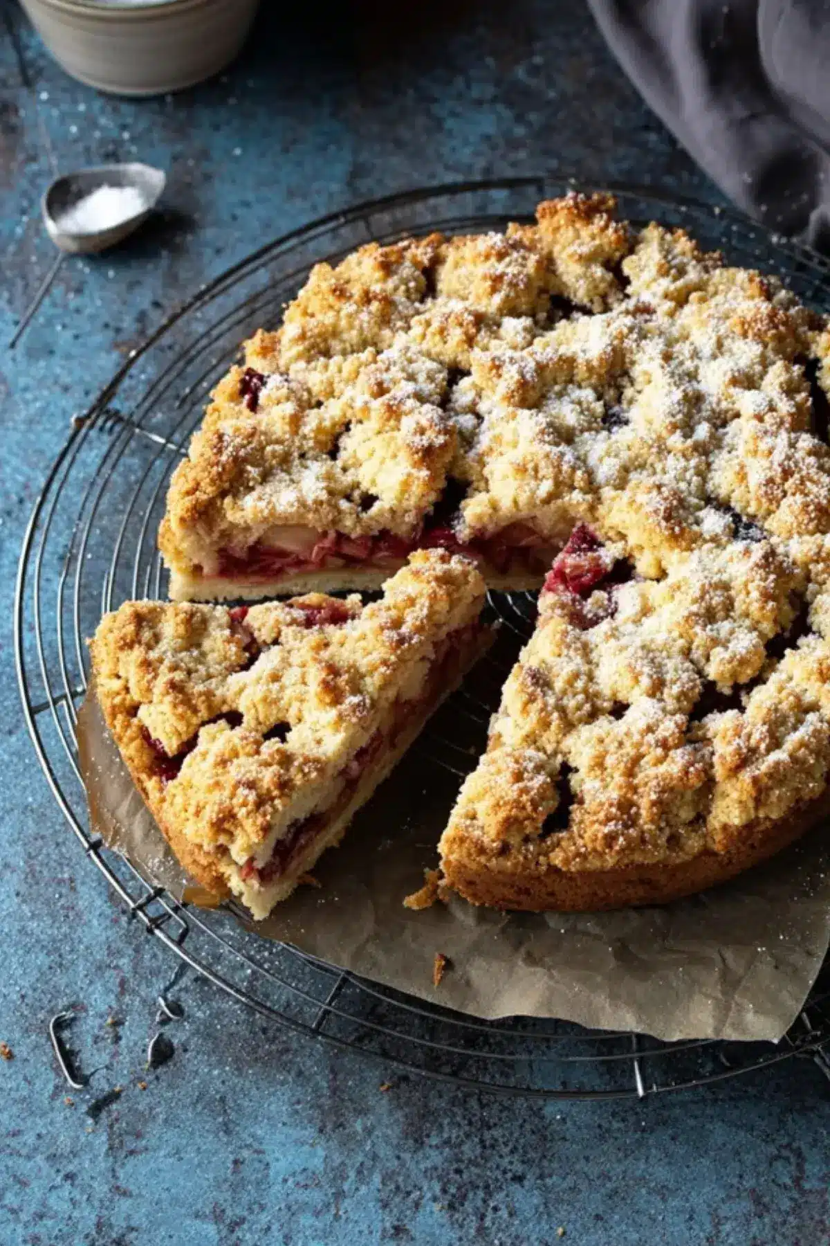 Schneller Rhabarber Streuselkuchen