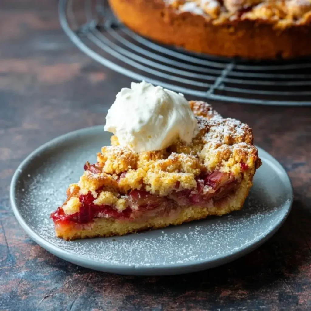 Schneller Rhabarber Streuselkuchen