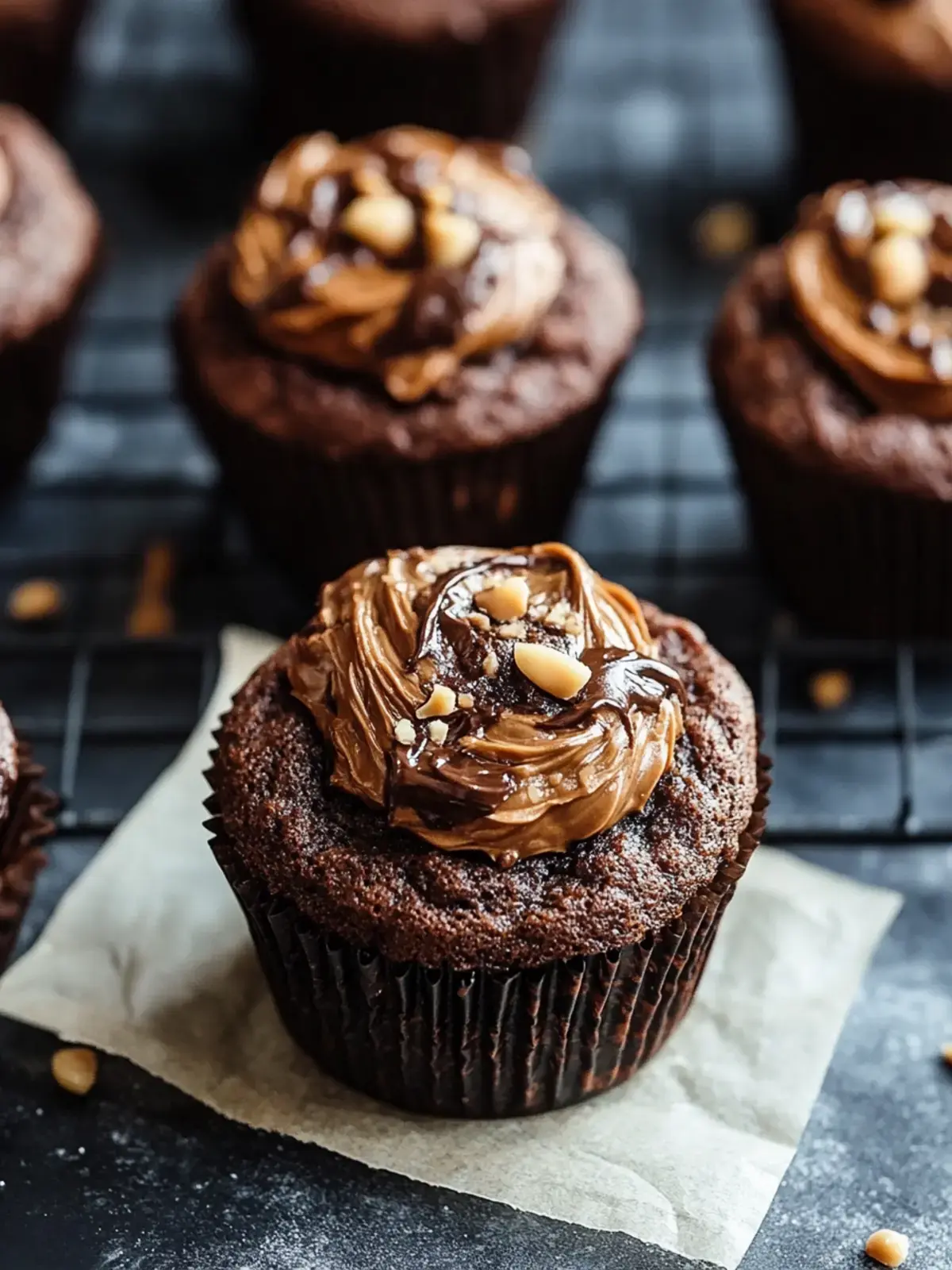 Schokoladen Erdnussbutter Spin Muffins