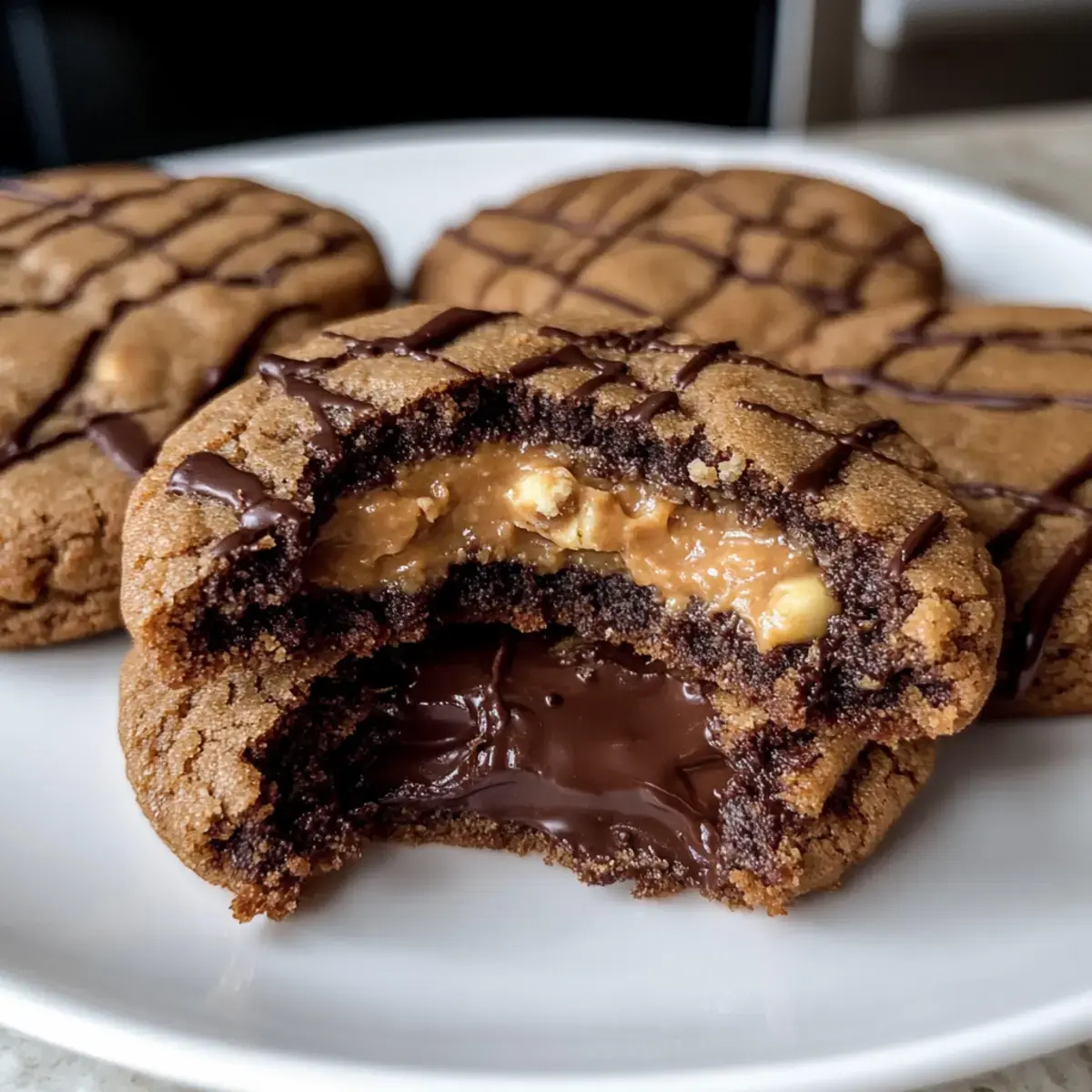 Schokoladen Erdnussbutter gefüllte Kekse