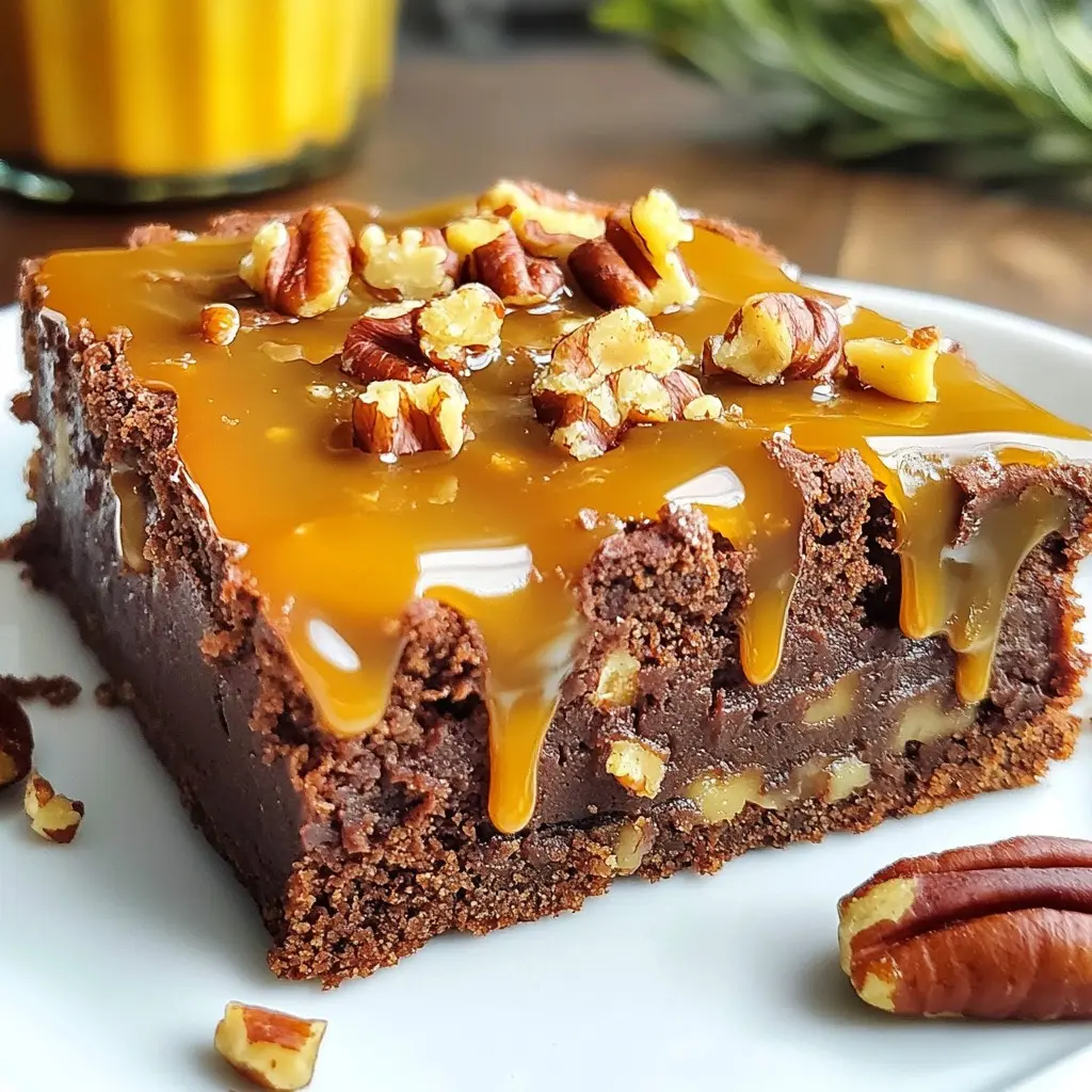 Schokoladen Karamell Schildkröten Brownies