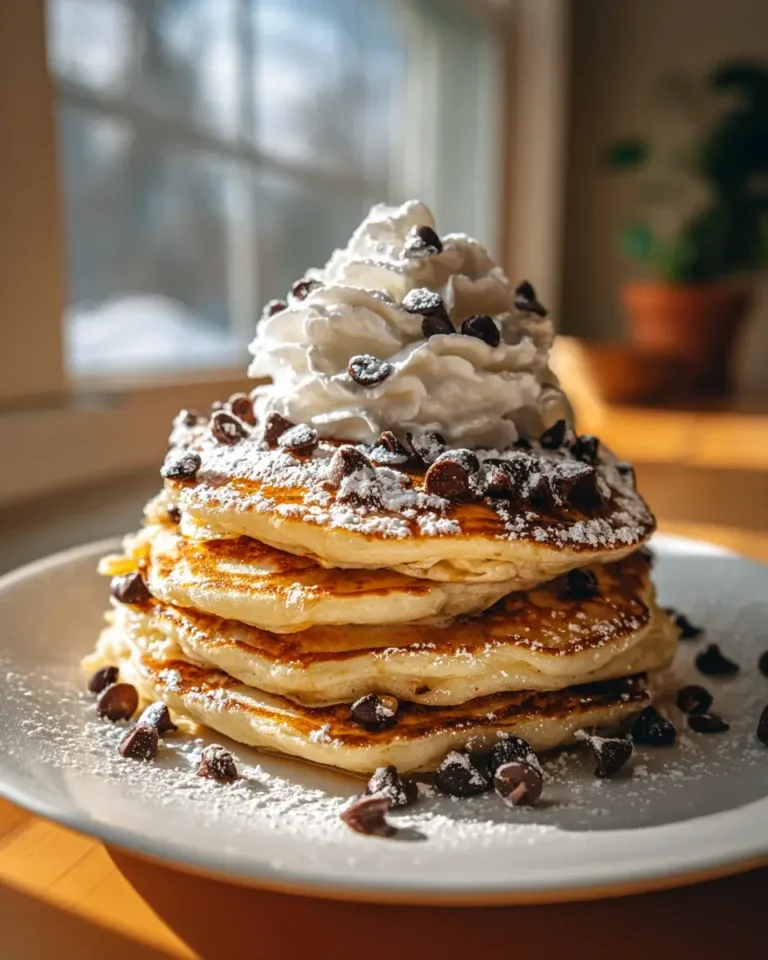 Schokoladen-Pfannkuchen mit Schlagsahne