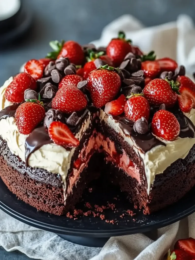 Schokoladenhülle-Kuchen mit Erdbeeren