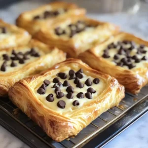 Schnelle Schokoladenstückchen Frischkäse Danishes
