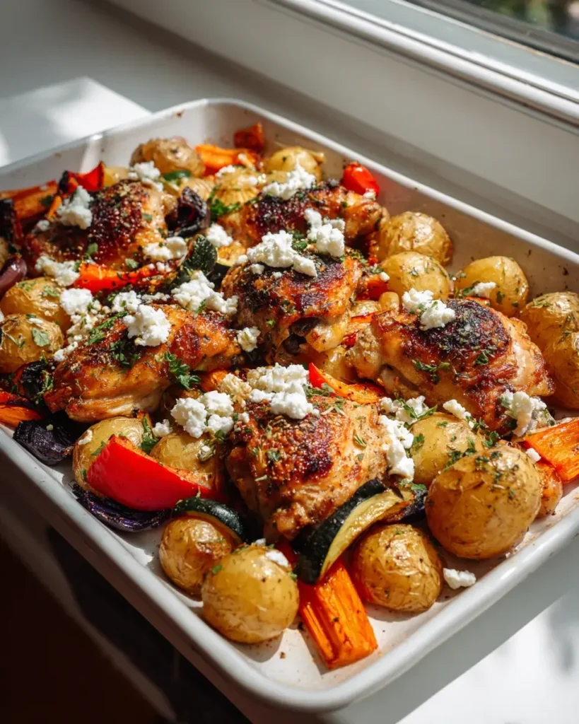 Sheet Pan Hähnchen mit Feta