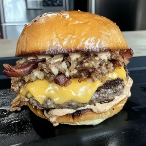 Smash-Burger mit Baconnaise-Sauce