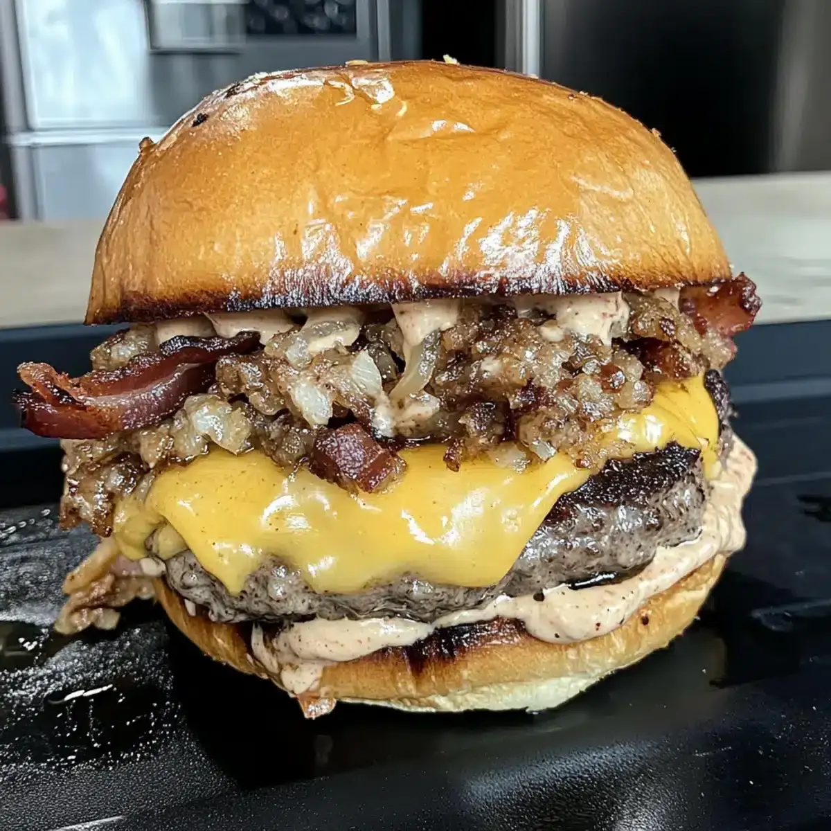 Smash Burger mit Baconnaise Sauce