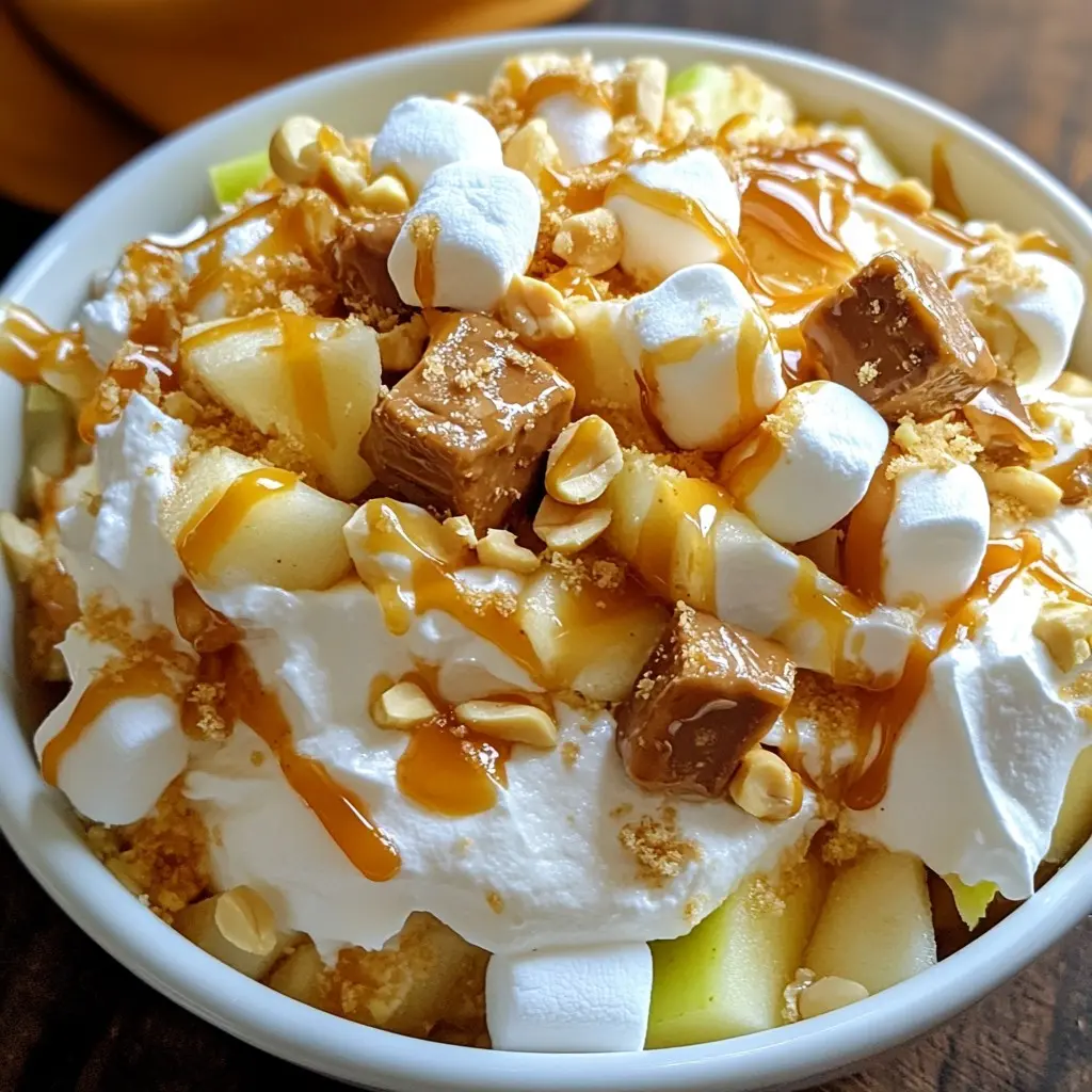 Snickers Karamell Apfel Salat Rezept