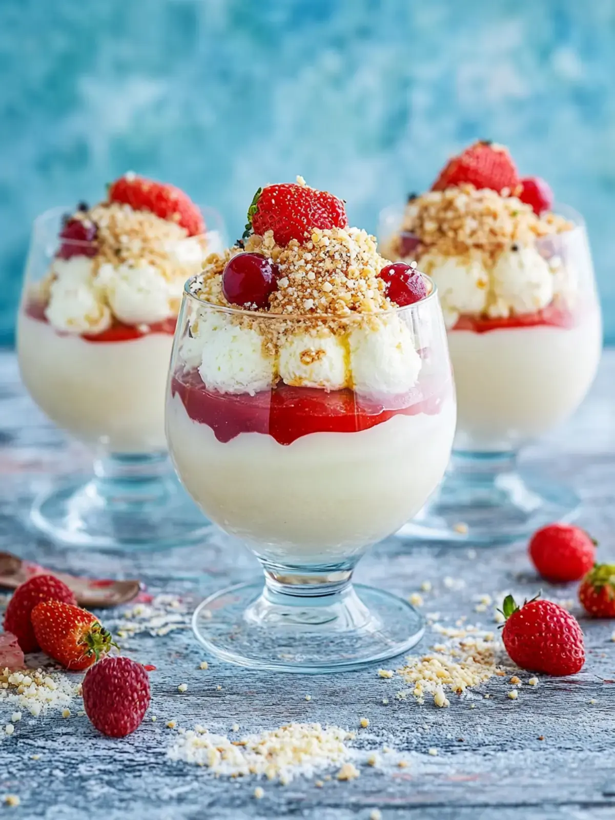 Spaghetti-Eis im Glas