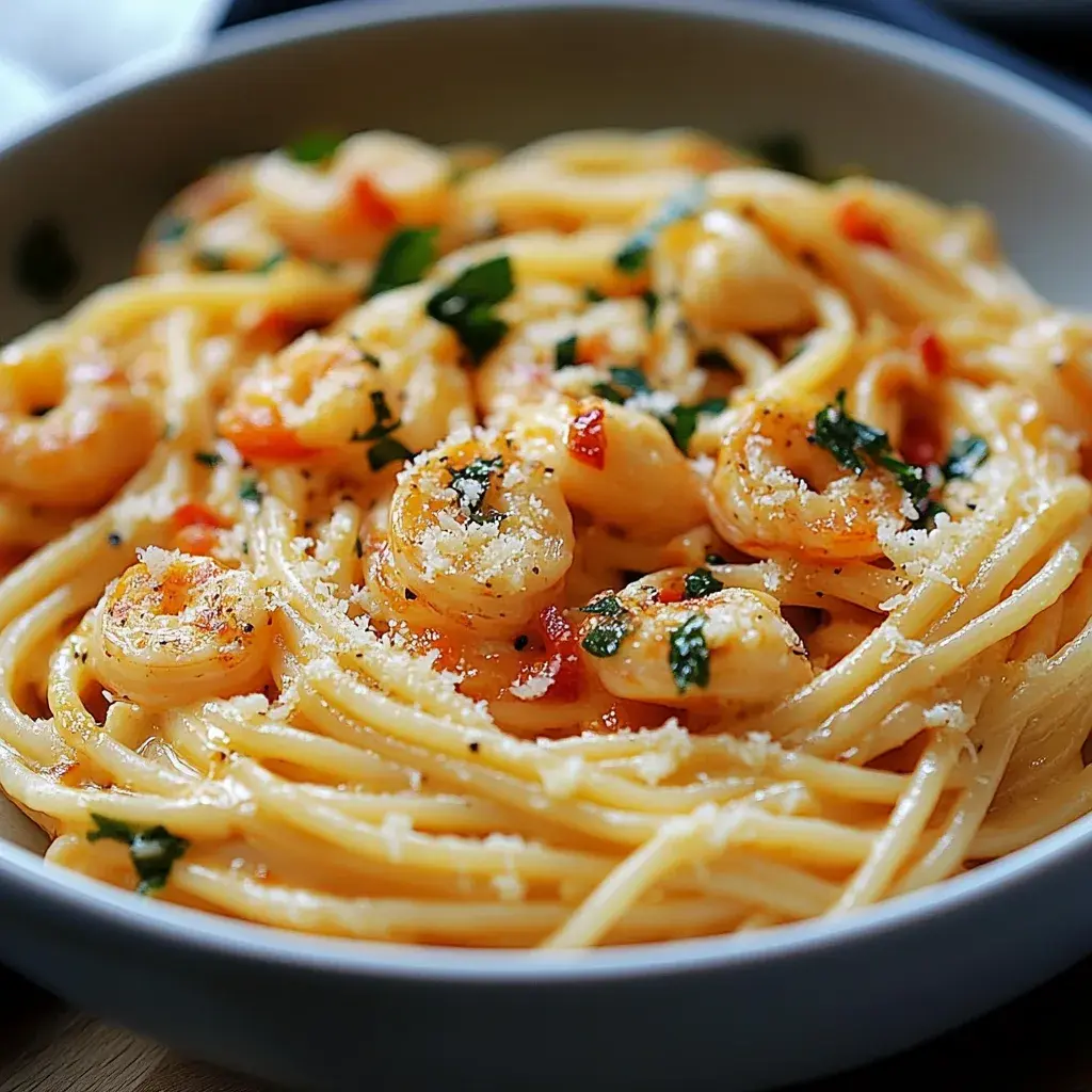Spaghetti mit Garnelen in Frischkäsesoße