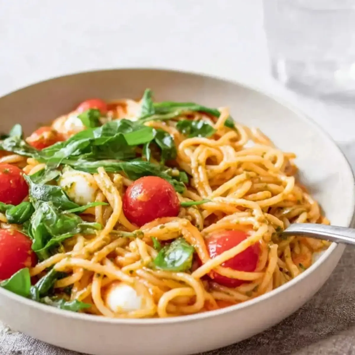 Spaghettisalat mit Pesto