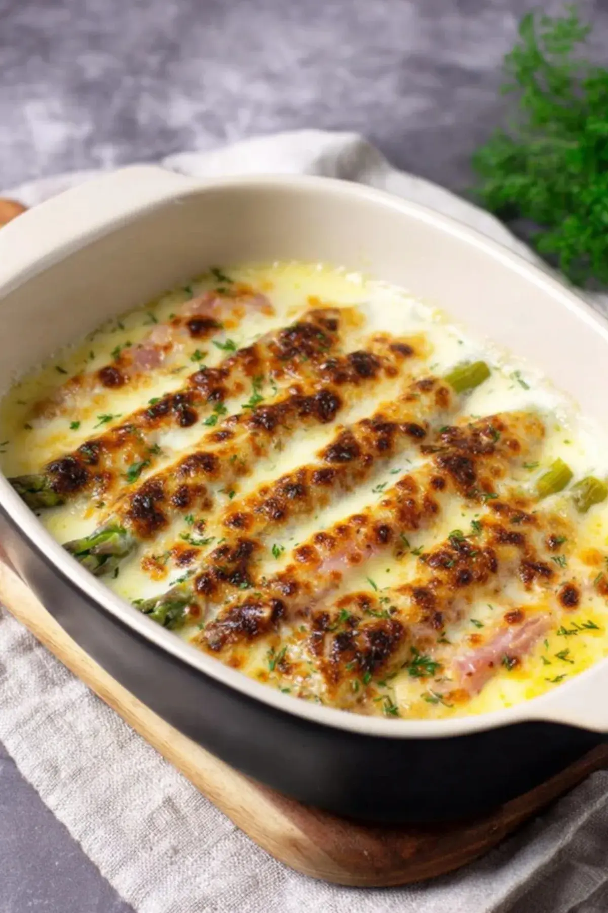 Spargel Auflauf mit Kochschinken