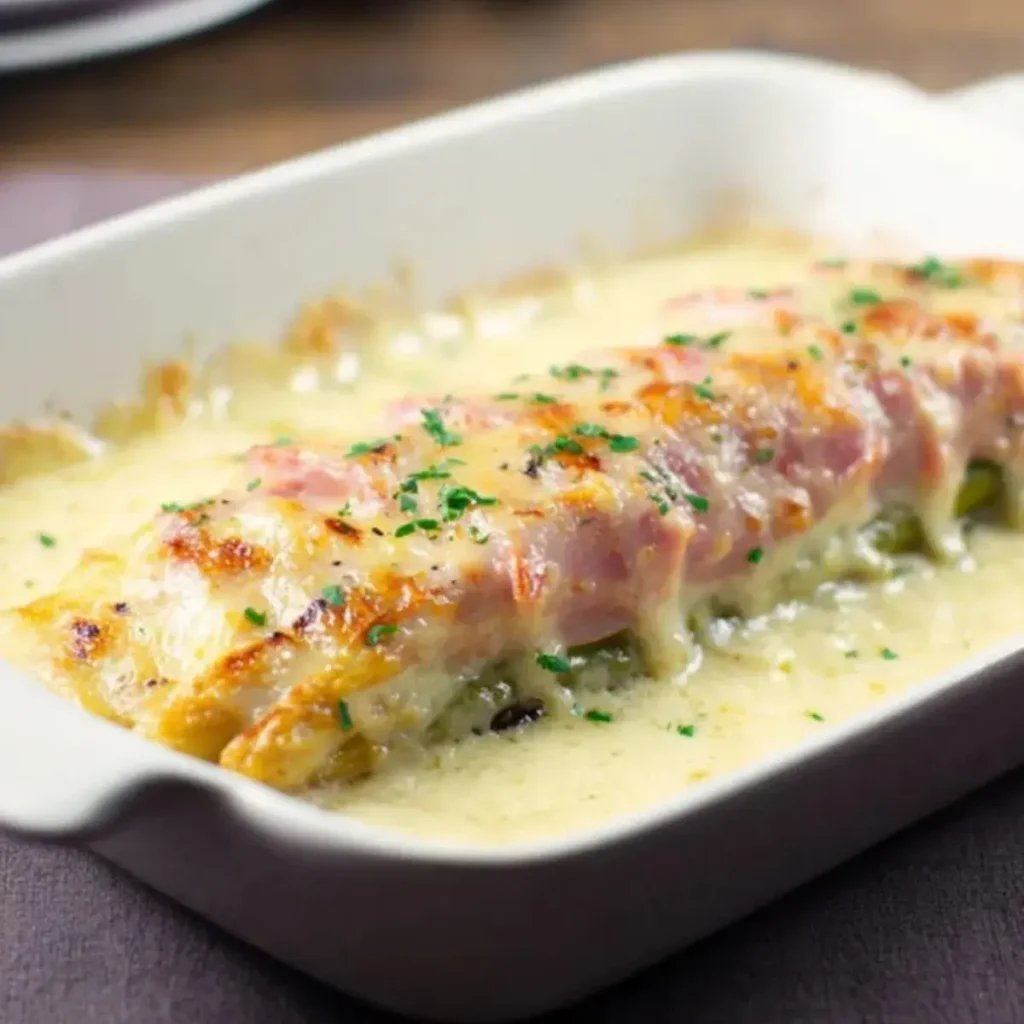 Spargel Auflauf mit Kochschinken