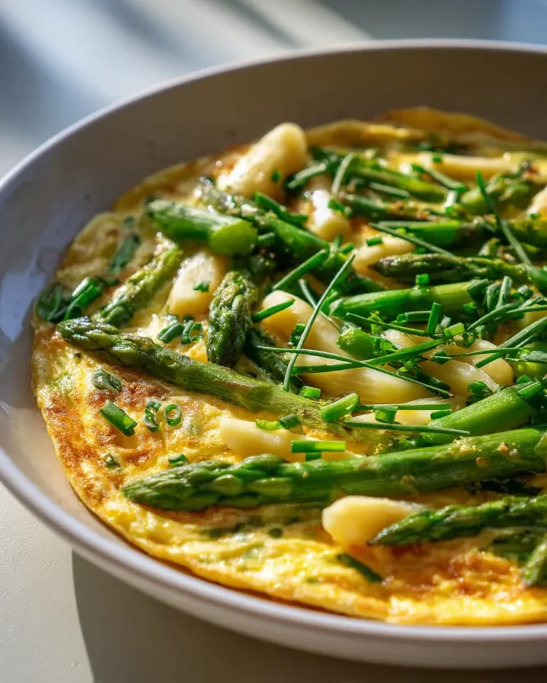 Spargel Omelett mit Frühlingszwiebeln und Schnittlauch Rezept