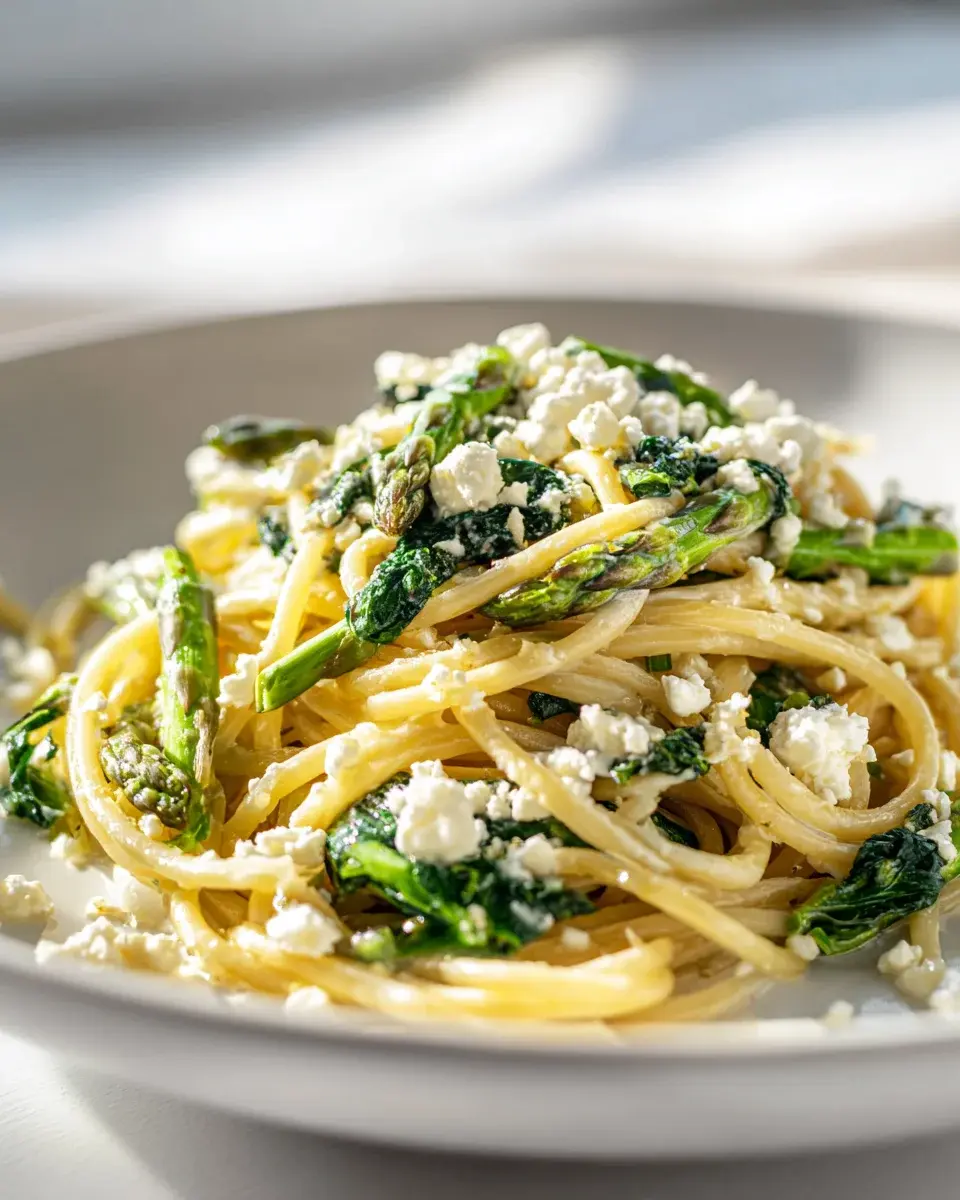 Spargel Pasta Spinat Feta