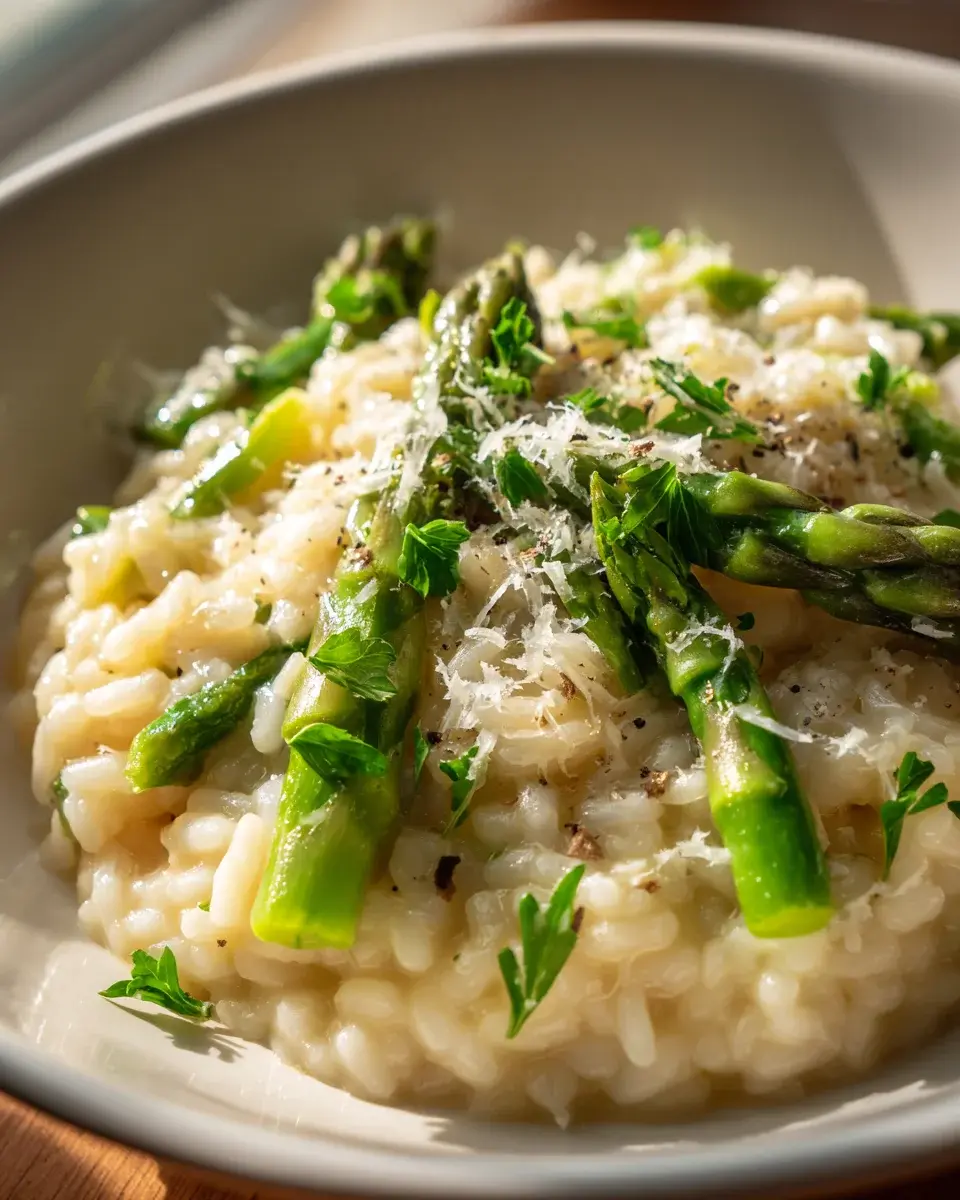 Spargel Risotto mit Weißwein