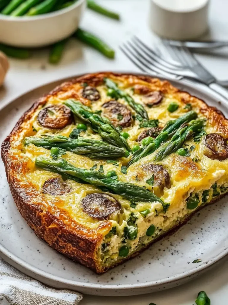 Einfache Spargel und Pilz-Frittata mit Sauerteigbrot