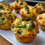 Spargelmuffins mit Schinkenwyrfeln