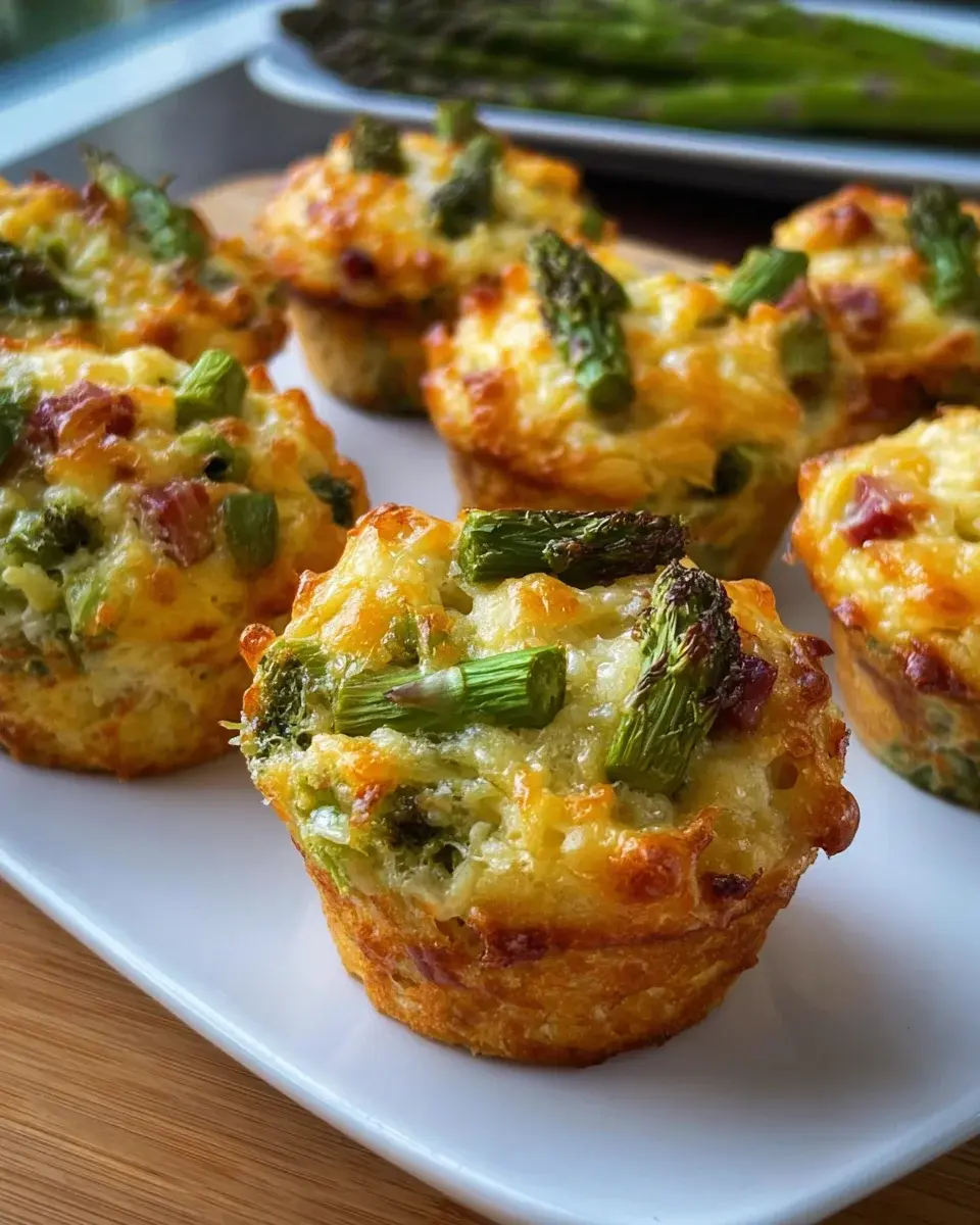 Spargelmuffins mit Schinkenwyrfeln