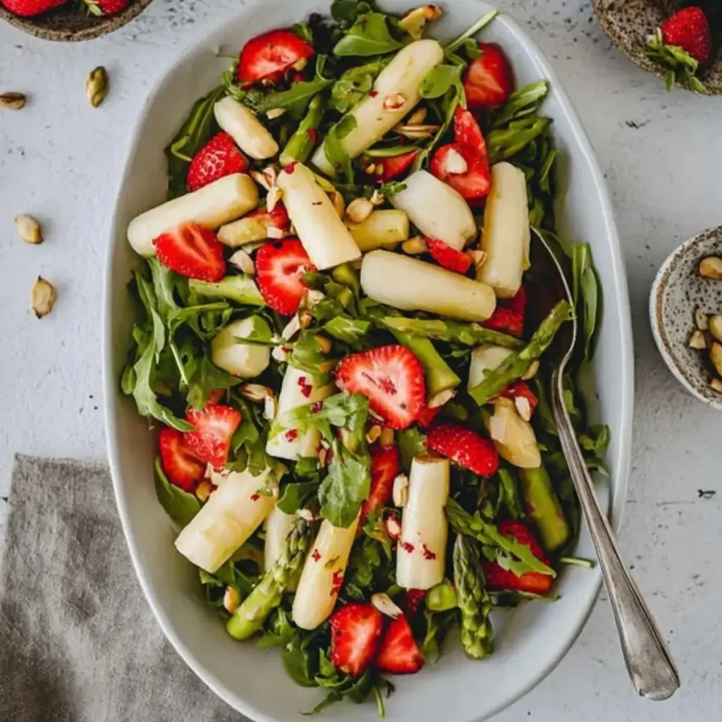 Spargelsalat mit Erdbeeren