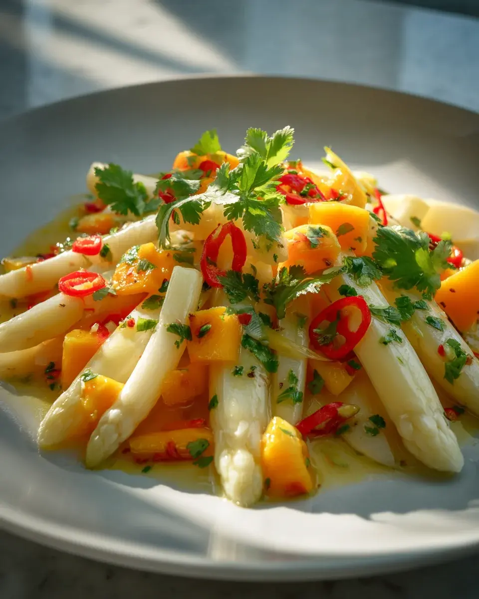 Spargelsalat mit Mango Chili Limettensaft