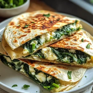 Spinat und Feta Quesadillas