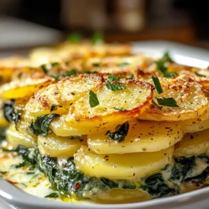 Spinat-Kartoffel-Knoblauch-Auflauf