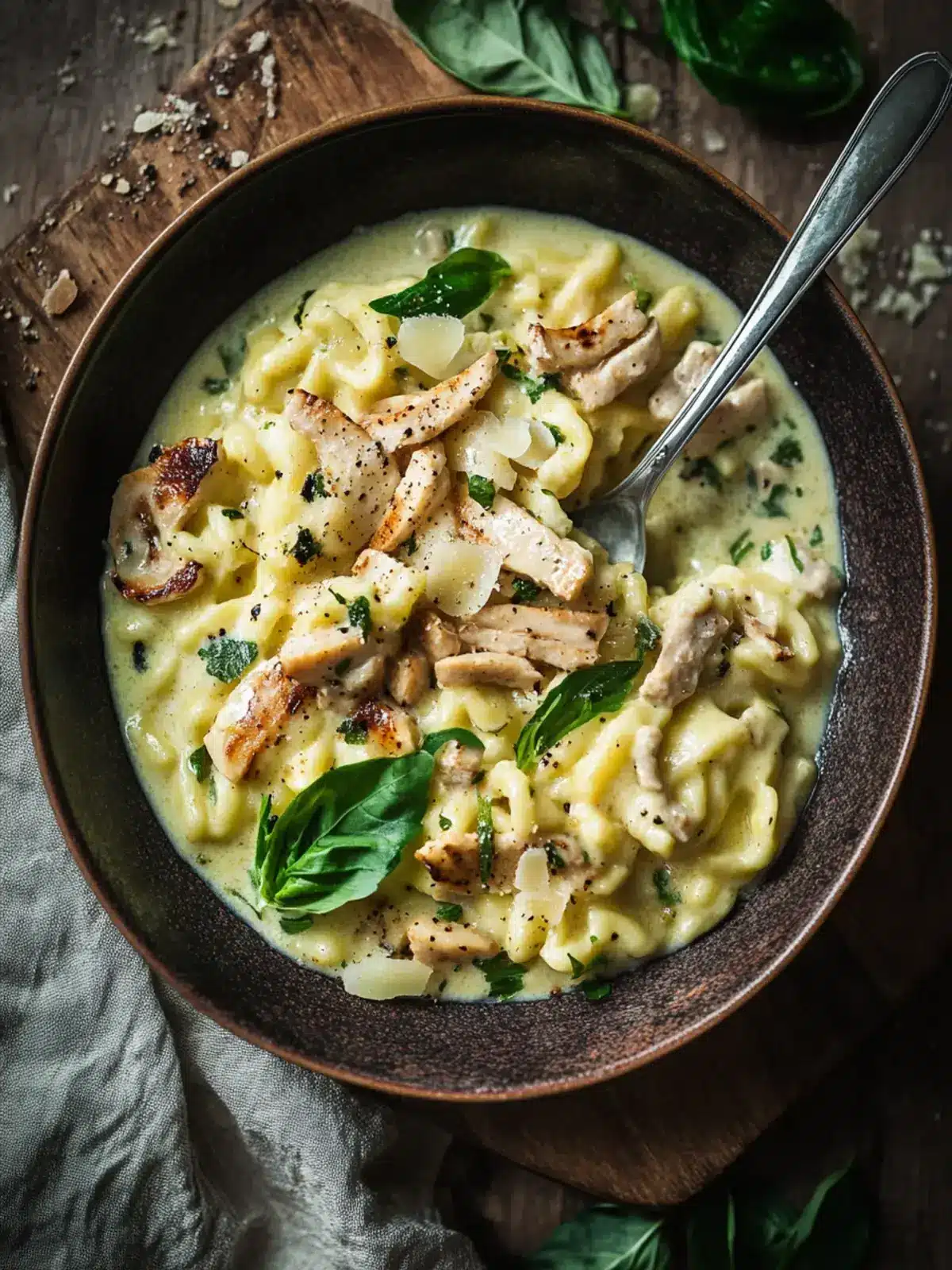 Spätzle Pfanne Hähnchen Bärlauchrahm