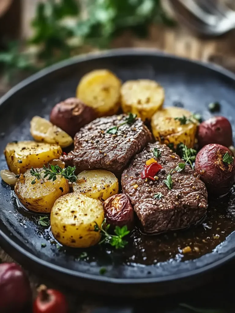 Steak und Kartoffel Pfannenessen: Schnelles Abendessen für Genießer