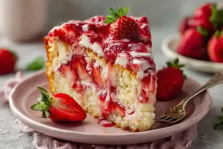 Strawberry Earthquake Cake