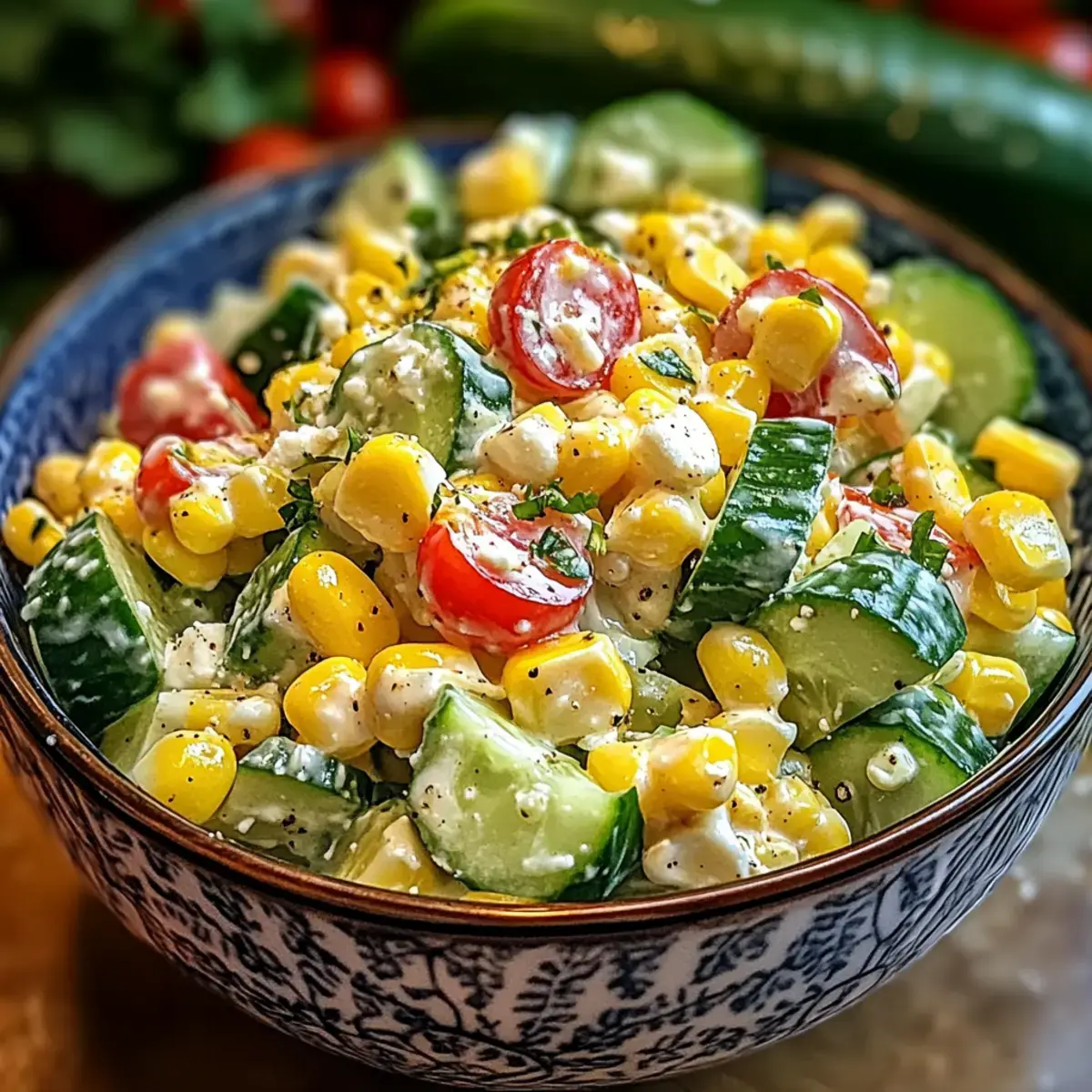 Straßenmais cremiger Gurkensalat