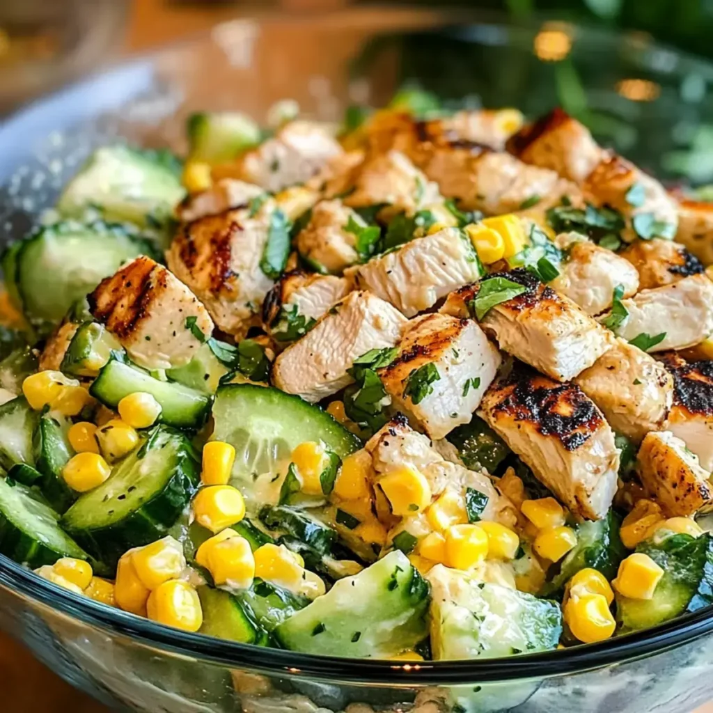 Street Corn Cremige Gurken Hähnchensalat