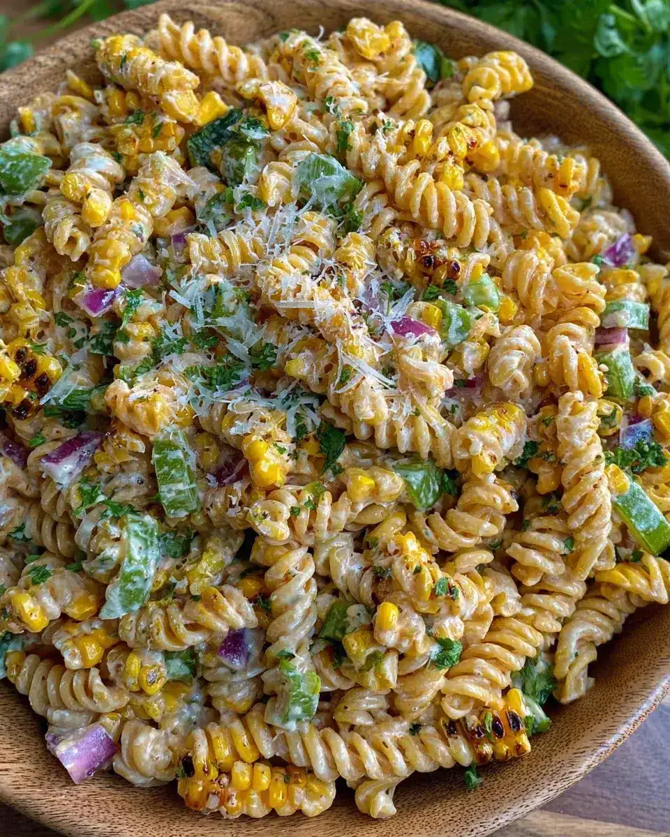 Street Corn Nudelsalat gebratener Mais