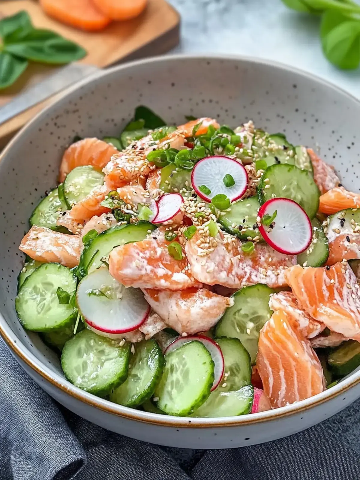 Sushi Salat mit geräuchertem Lachs