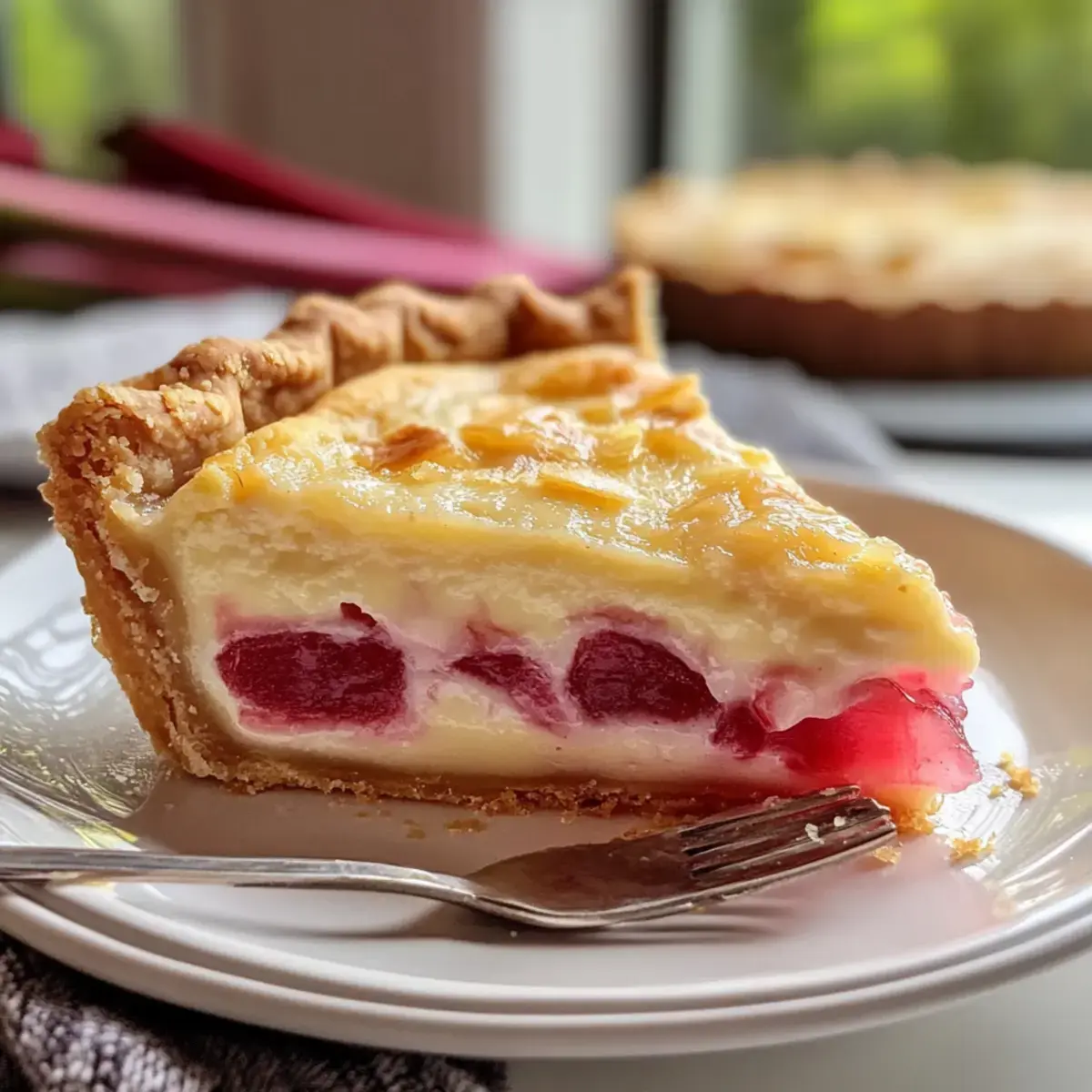 Süße Rhabarber-Käsekuchen-Torte