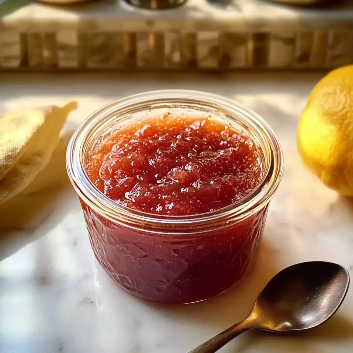 Süßes Rhabarbermarmelade mit Honig