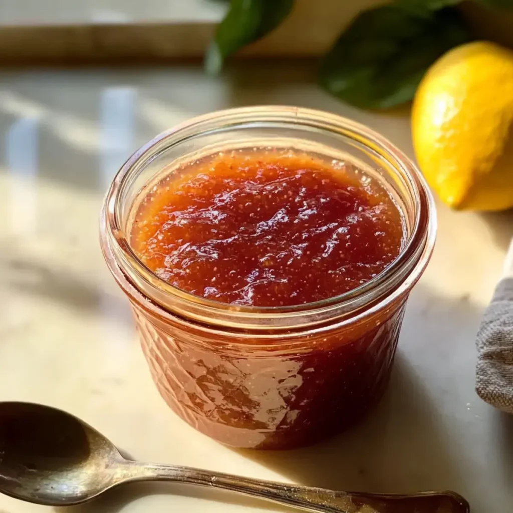 Süßes Rhabarbermarmelade mit Honig