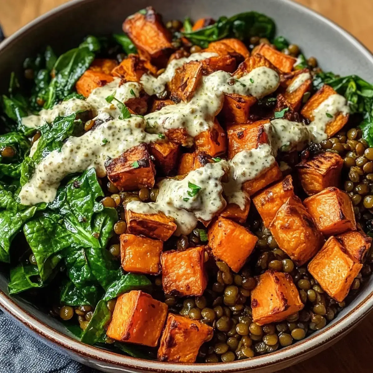 Süßkartoffel-Linsen-Schüssel