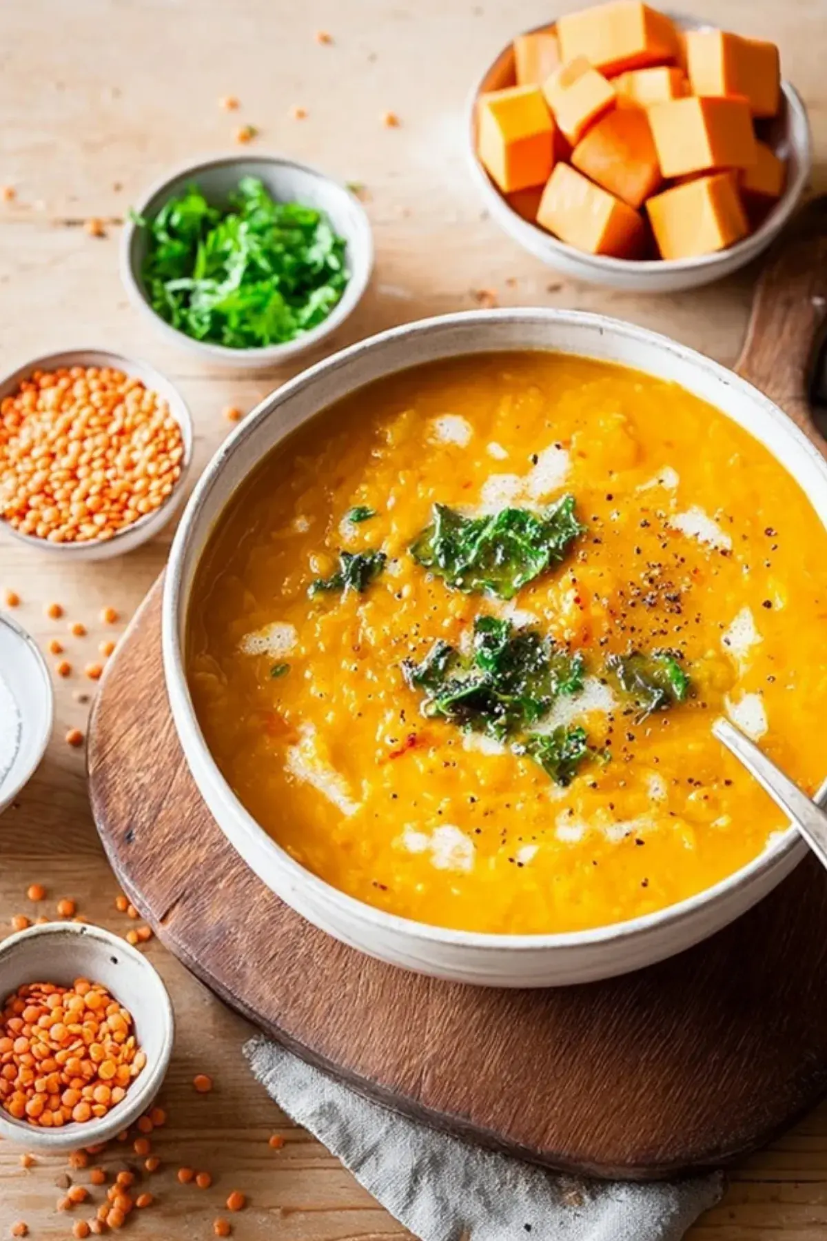 Süßkartoffel Linsen Suppe