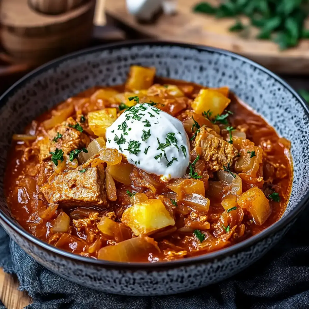 Szegediner Gulasch ganz einfach zubereitet