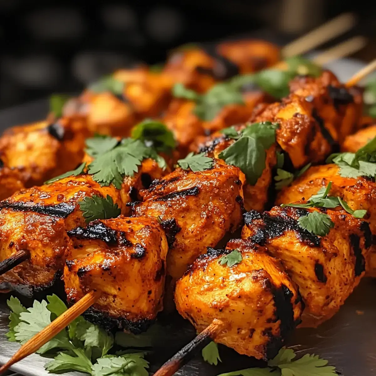 Tandoori Hähnchen Tikka Spieße