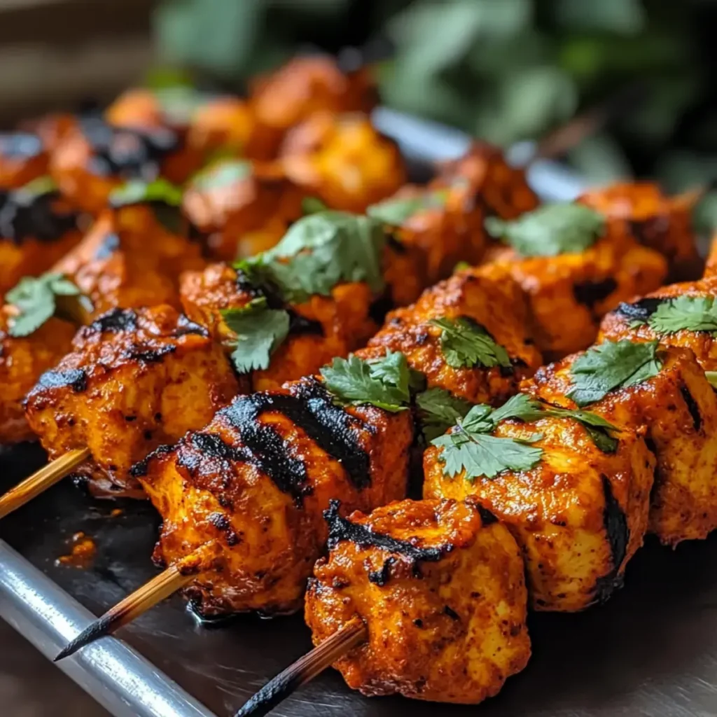 Tandoori Hähnchen Tikka Spieße