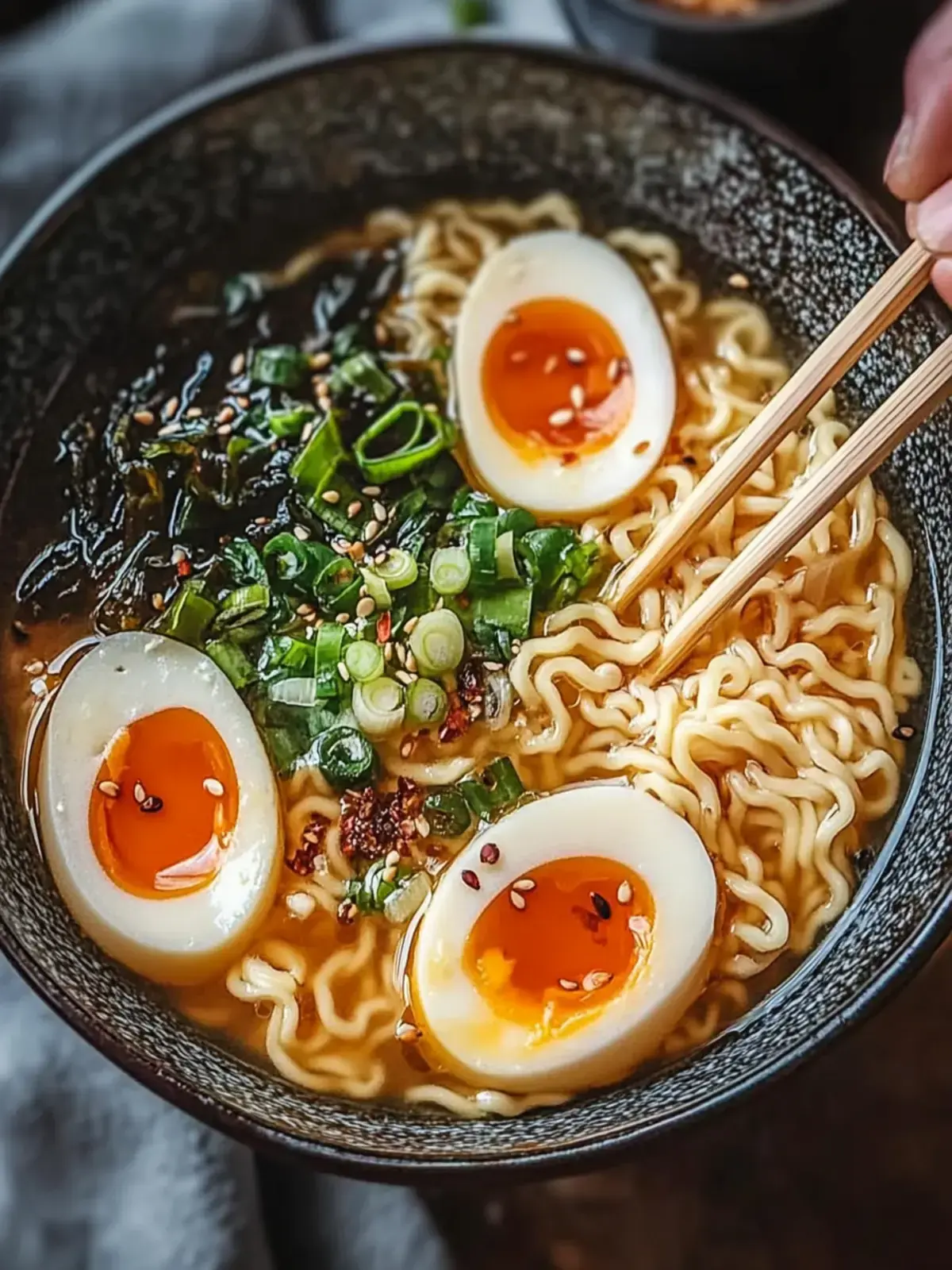 Teigtasche Ramen Schüssel
