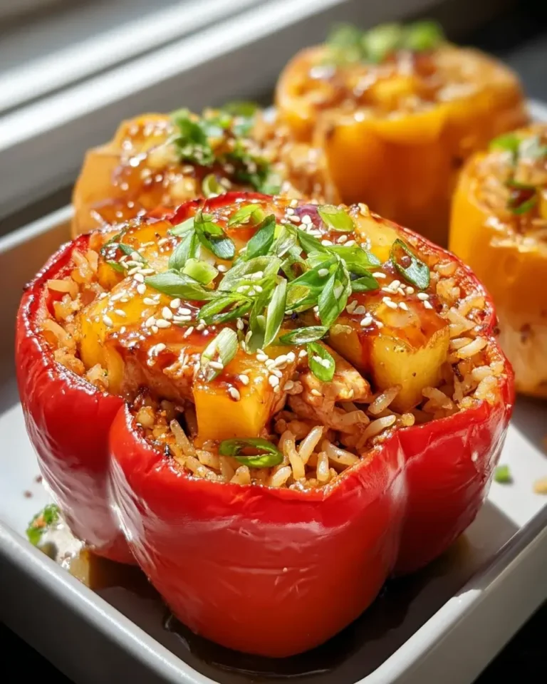 Teriyaki Ananas Hühnchen: Reis gefüllte Paprika genießen! – cinnamonbelle