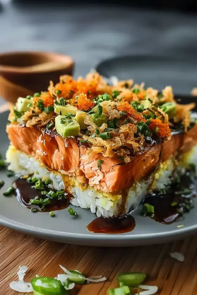 Teriyaki Lachs Sushi Auflauf