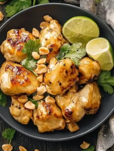 Cremiges Thailändisches Erdnuss-Hähnchen mit Brokkoli