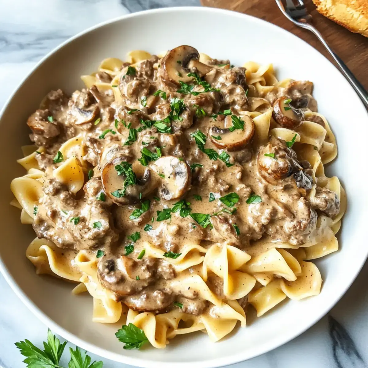 Topf-Rindfleisch Stroganoff